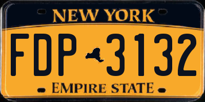 NY license plate FDP3132