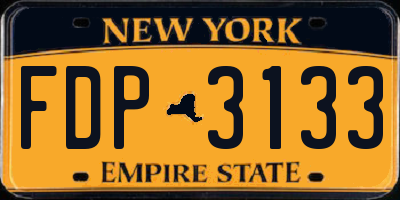 NY license plate FDP3133