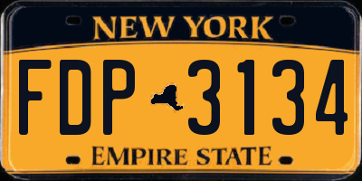NY license plate FDP3134