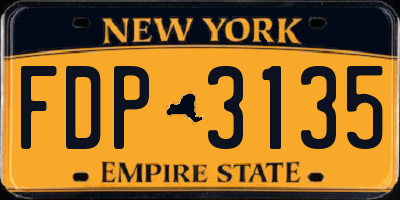 NY license plate FDP3135