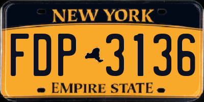 NY license plate FDP3136
