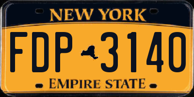 NY license plate FDP3140