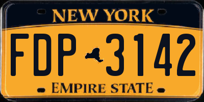 NY license plate FDP3142