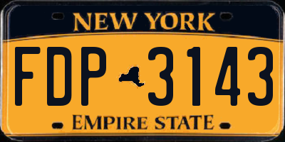 NY license plate FDP3143