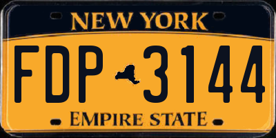 NY license plate FDP3144