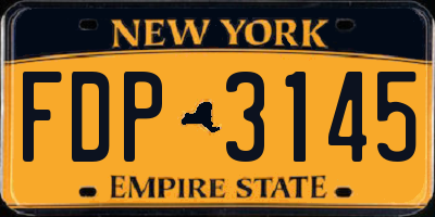 NY license plate FDP3145
