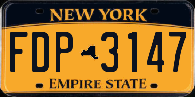 NY license plate FDP3147
