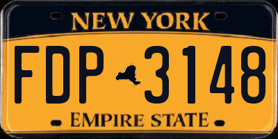 NY license plate FDP3148