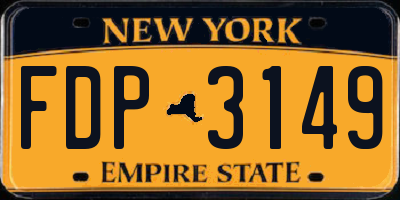 NY license plate FDP3149