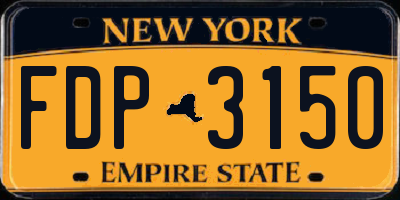 NY license plate FDP3150