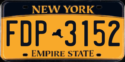 NY license plate FDP3152