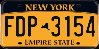 NY license plate FDP3154