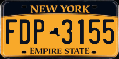 NY license plate FDP3155