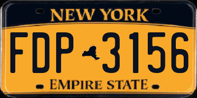 NY license plate FDP3156