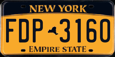 NY license plate FDP3160