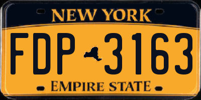 NY license plate FDP3163
