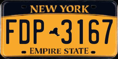 NY license plate FDP3167