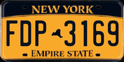 NY license plate FDP3169