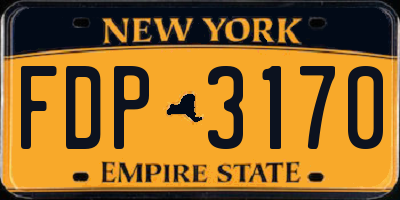 NY license plate FDP3170