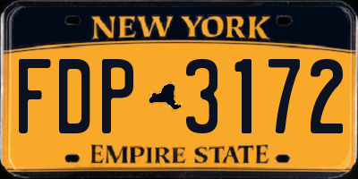 NY license plate FDP3172