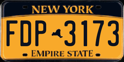 NY license plate FDP3173