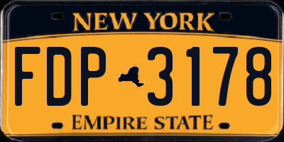 NY license plate FDP3178
