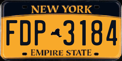 NY license plate FDP3184
