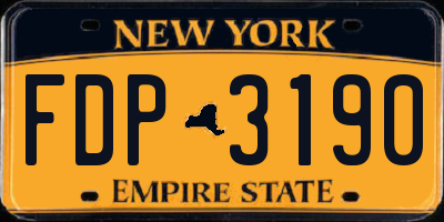 NY license plate FDP3190