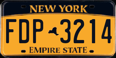 NY license plate FDP3214