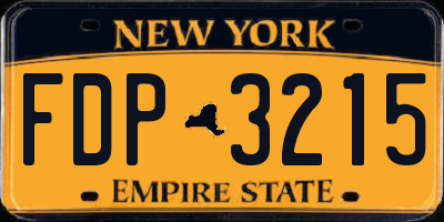 NY license plate FDP3215