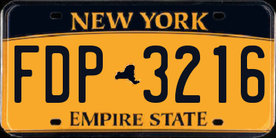 NY license plate FDP3216