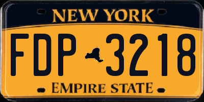 NY license plate FDP3218