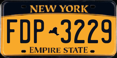 NY license plate FDP3229