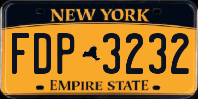 NY license plate FDP3232