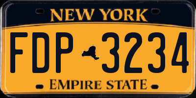 NY license plate FDP3234