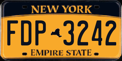 NY license plate FDP3242