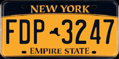 NY license plate FDP3247