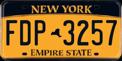 NY license plate FDP3257