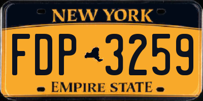 NY license plate FDP3259