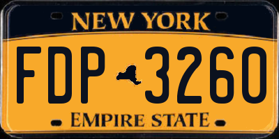 NY license plate FDP3260