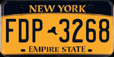 NY license plate FDP3268