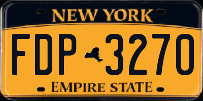 NY license plate FDP3270