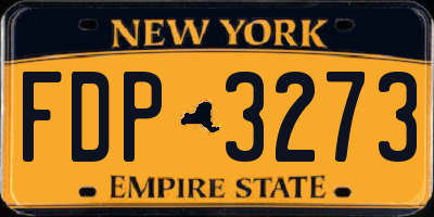 NY license plate FDP3273