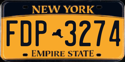 NY license plate FDP3274