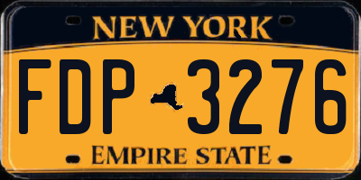 NY license plate FDP3276