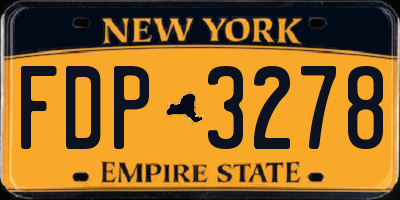NY license plate FDP3278