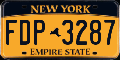 NY license plate FDP3287