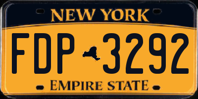 NY license plate FDP3292