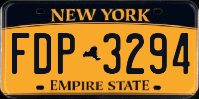 NY license plate FDP3294