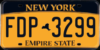 NY license plate FDP3299